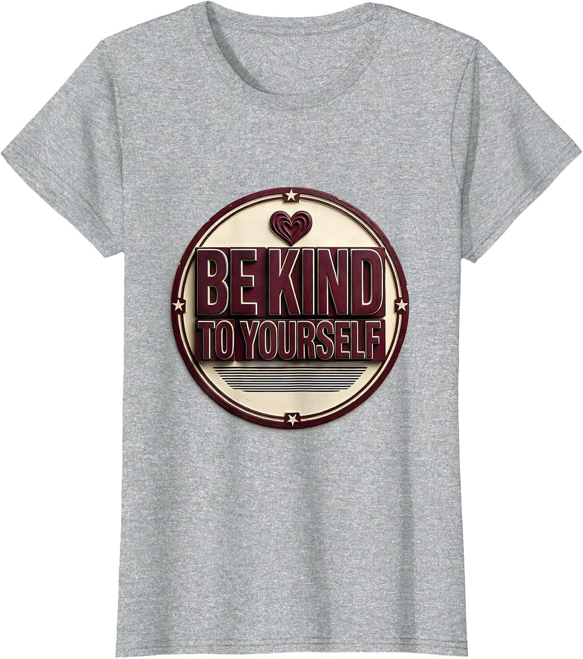 Be Kind to Yourself Mental Health Matters Design T-Shirt - Heather Grey