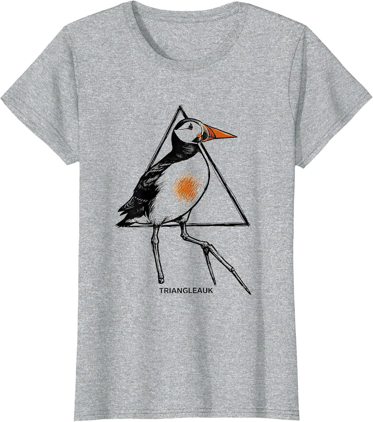 Women's Triangleauk Funny Bird Pun Math Teacher Geometry Humor T-Shirt - Heather Grey