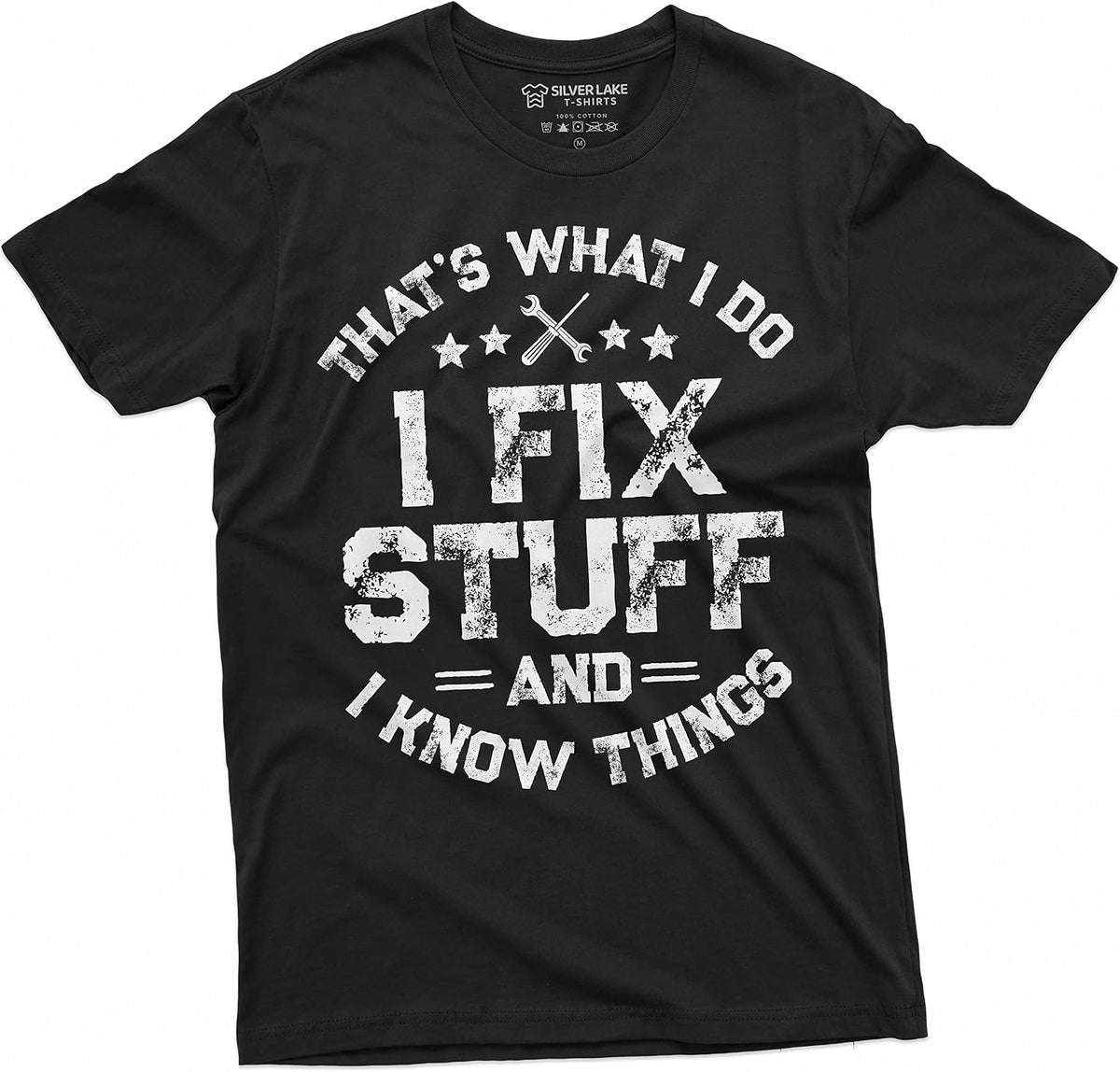 Men's Funny I fix Stuff T-Shirt Mechanic Engineer Garage Tee Shirt - Black