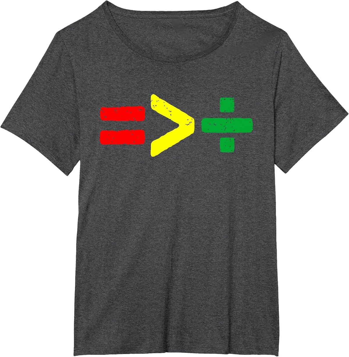 Juneteenth June 19th 1865 Equality is Greater Than Division T-Shirt - Dark Heather Grey