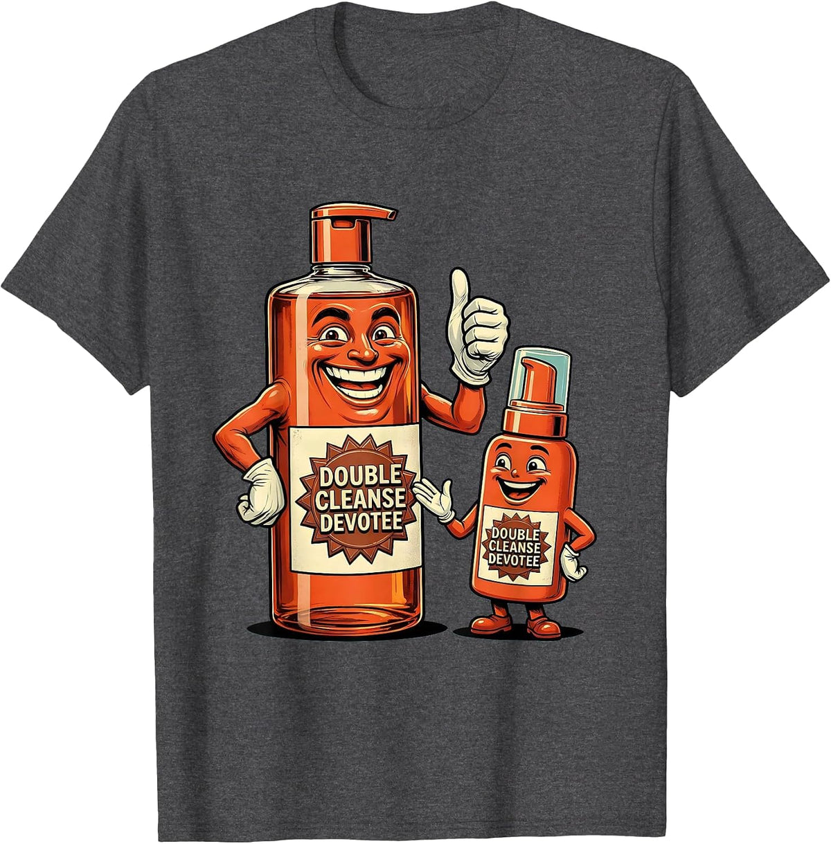 Double Cleanse Devotee K-Beauty Skincare Design T-Shirt - Dark Heather Grey