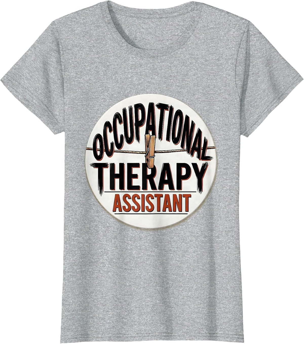 Women's Occupational Therapy Assistant Retro Showcard Badge T-Shirt - Heather Grey