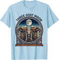 Men's Three Goat Moon Funny Animal Meme Parody T-Shirt - Baby Blue