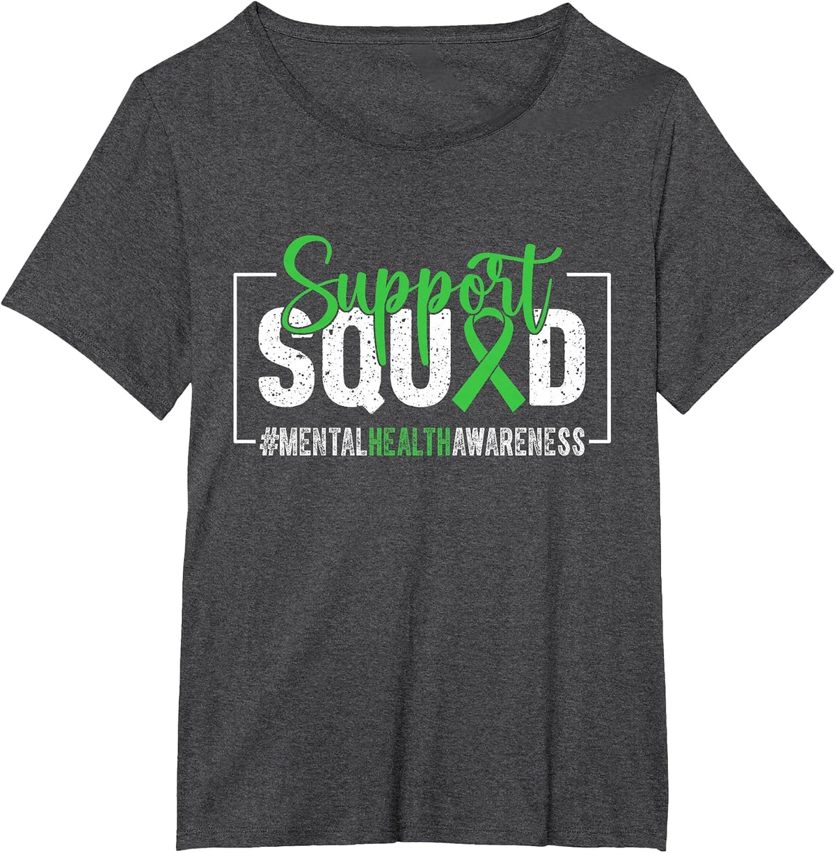 Support Squad Mental Health Awareness Ribbon T-Shirt - Dark Heather Grey