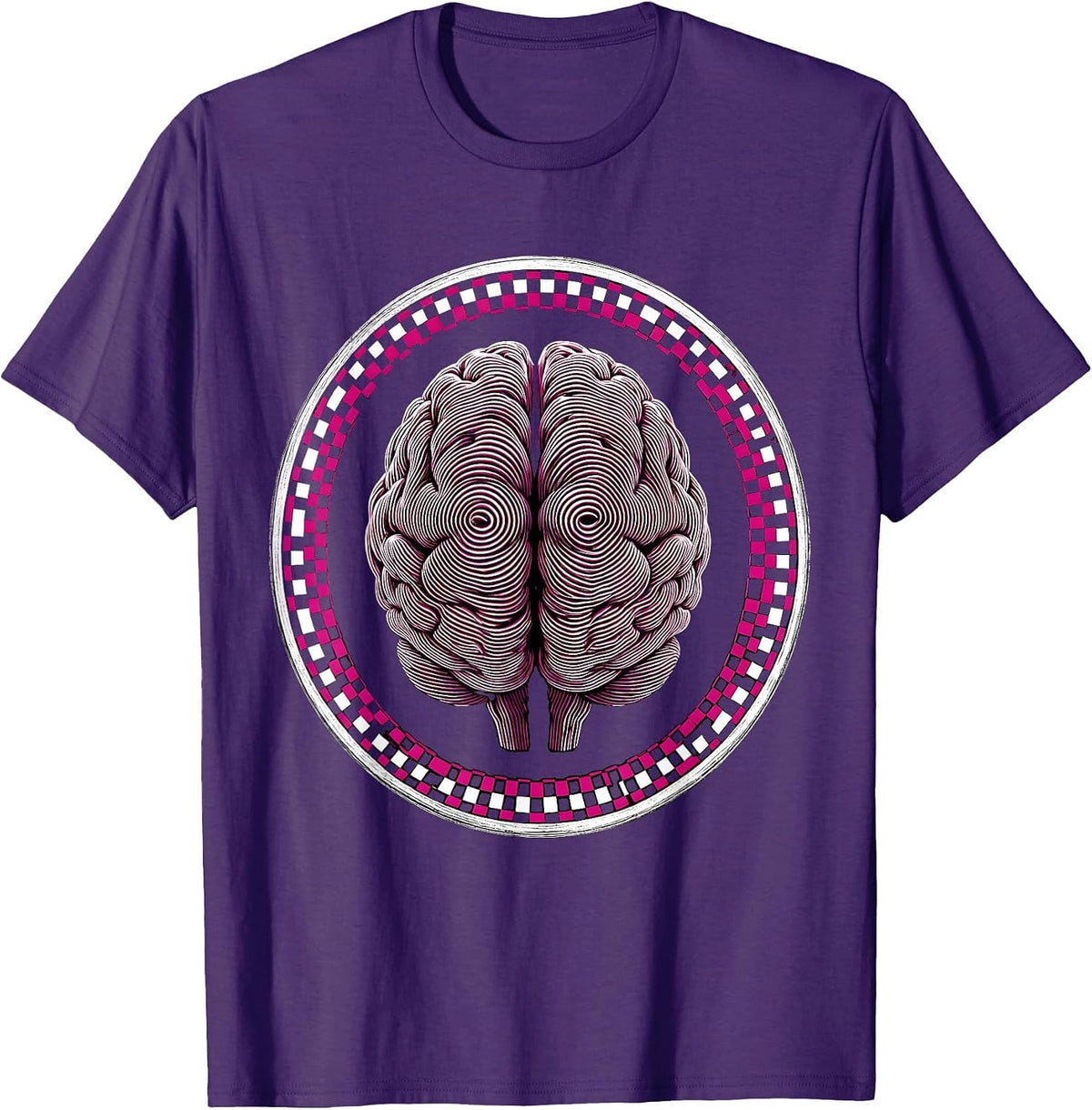 Men's Neurodiversity Rainbow Brain Tangled Threads Art T-Shirt - Purple
