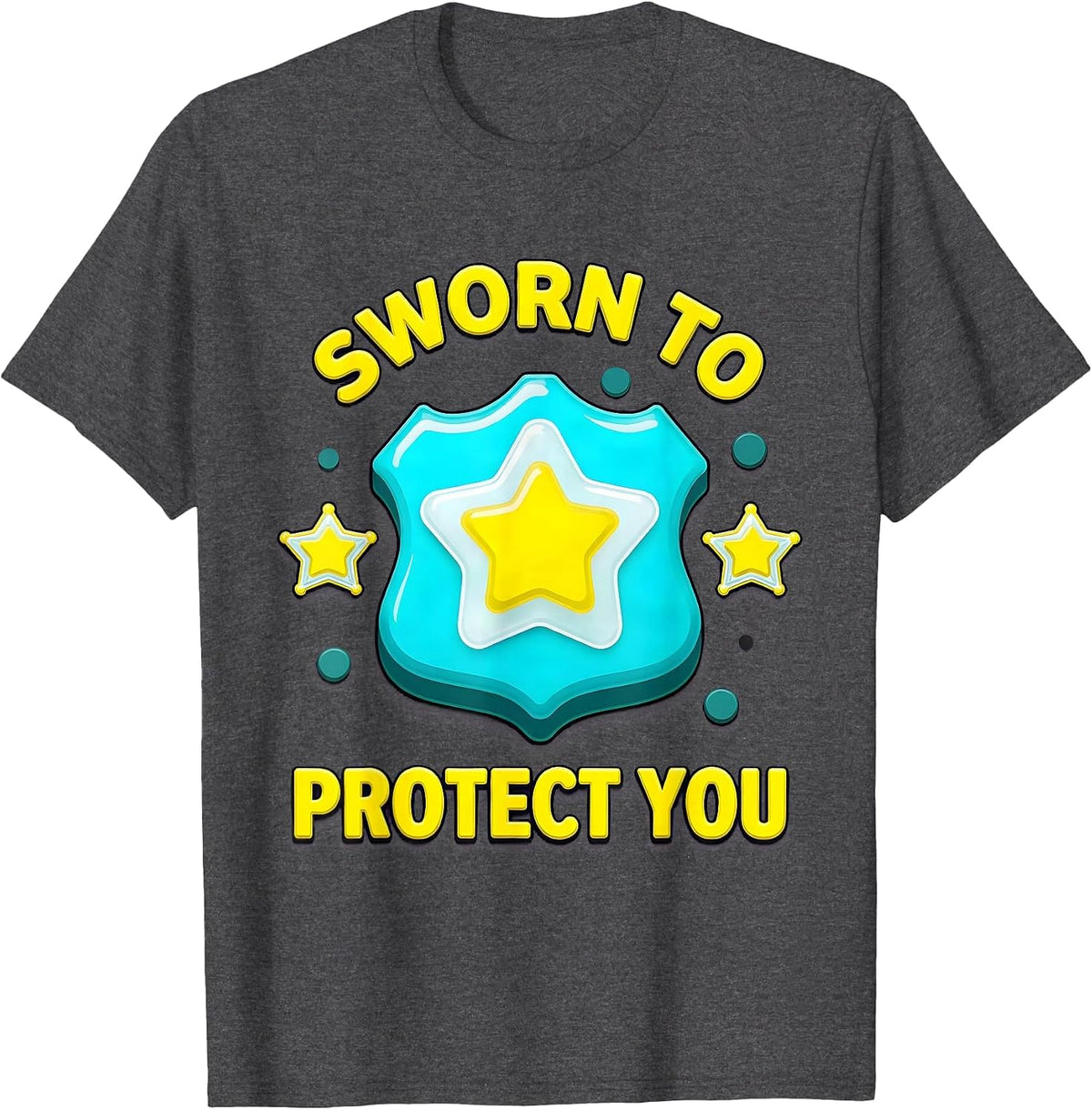 Sworn to Protect You Law Enforcement Design T-Shirt - Dark Heather Grey