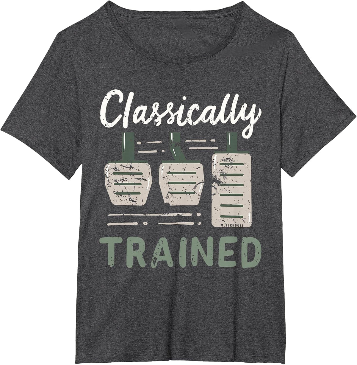 Three Pedals Classically Trained Manual Transmission Racing T-Shirt - Dark Heather Grey