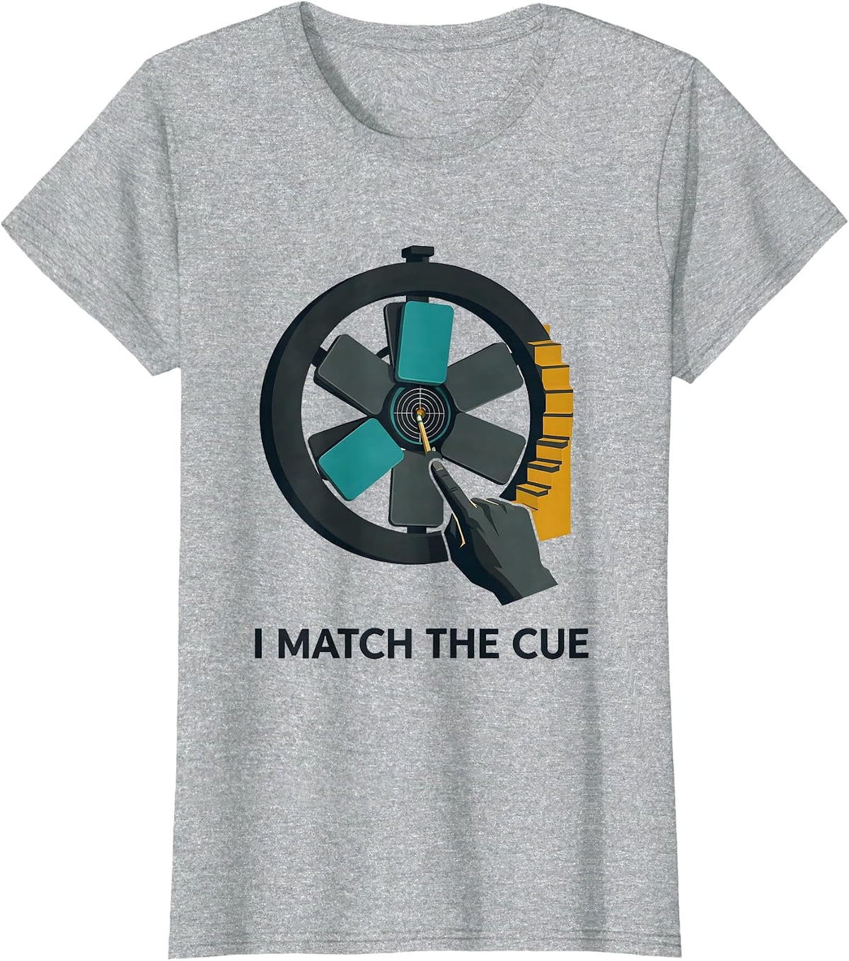 I Match The Cue Midcentury Modern Special Education Teacher T-Shirt - Heather Grey