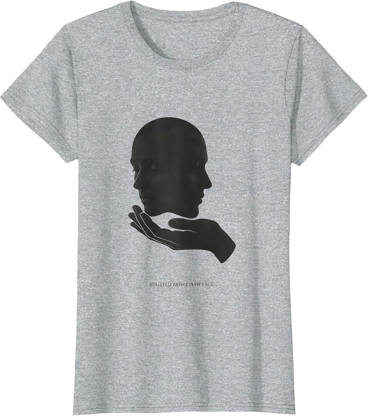 Women's Trusted With Every Face Minimalist Esthetician Gift T-Shirt - Heather Grey