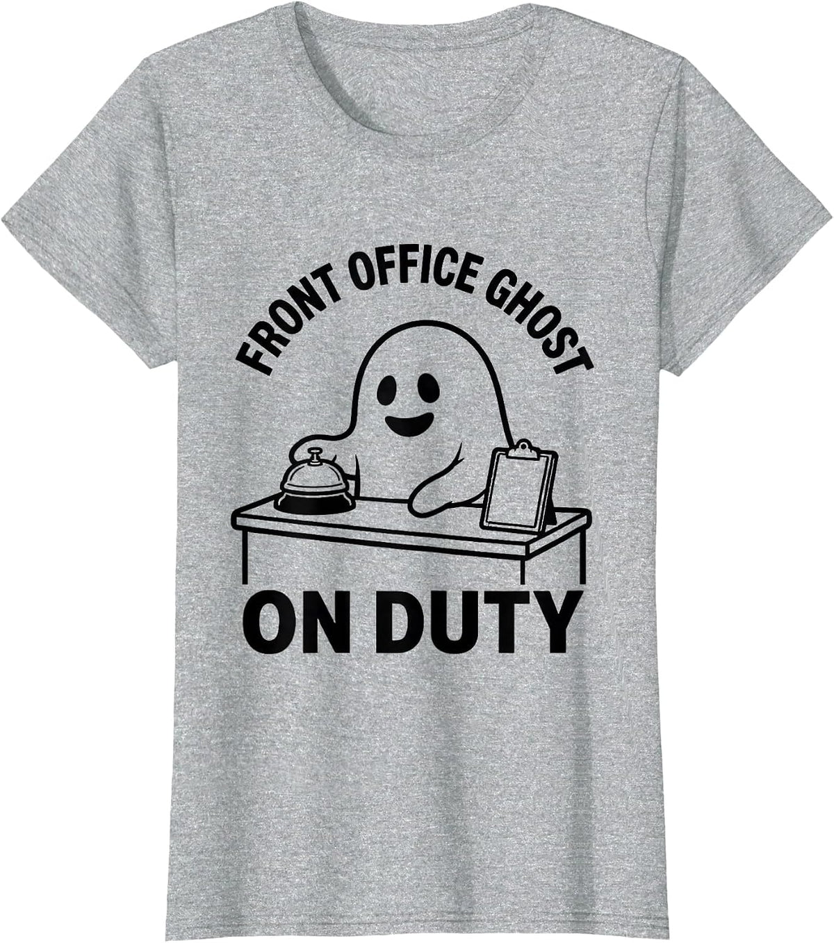 Front Office Ghost On Duty Funny Teacher Halloween Costume T-Shirt - Heather Grey