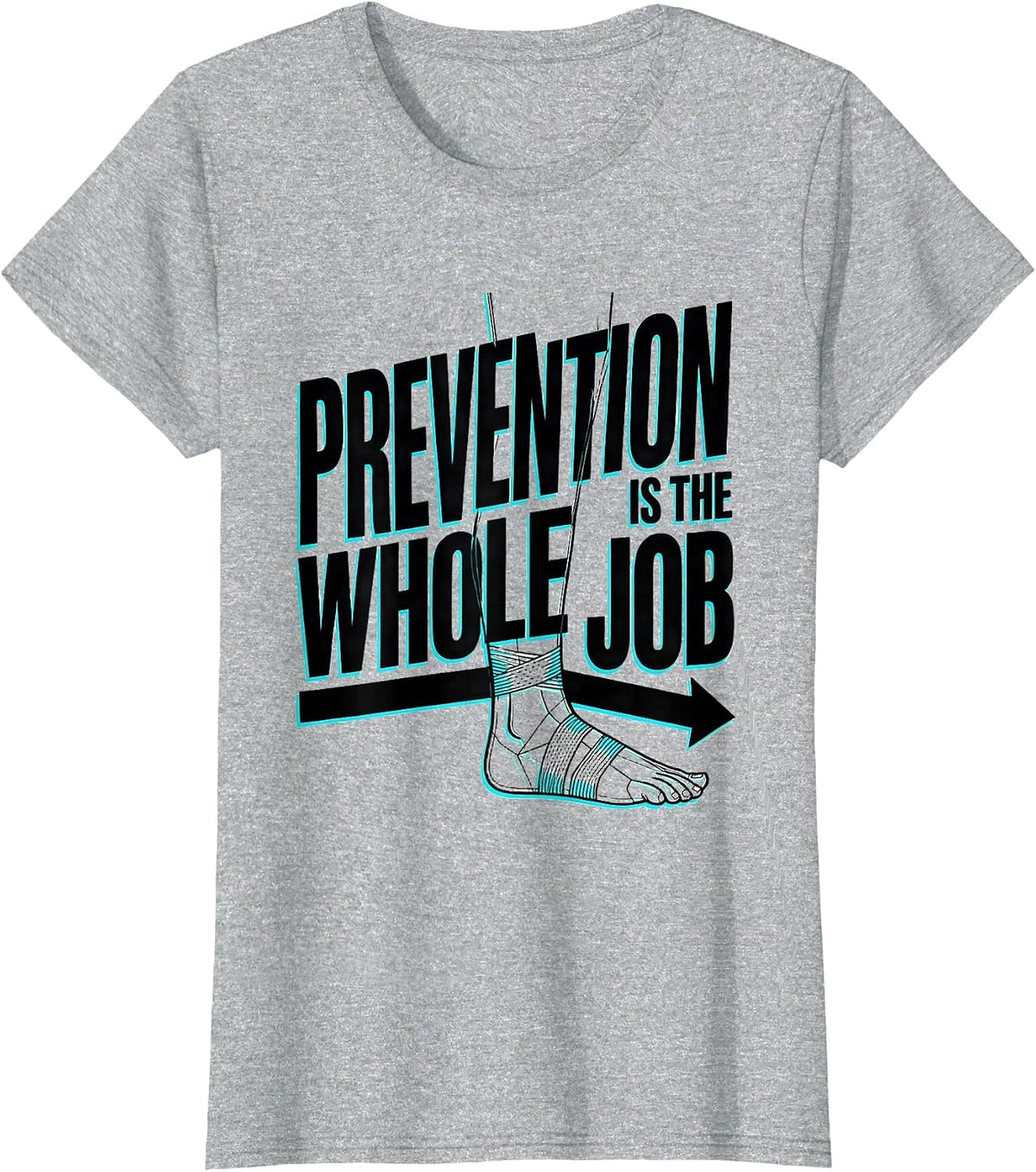 Women's Prevention Is The Whole Job Wellness Squad Health Trainer T-Shirt - Heather Grey
