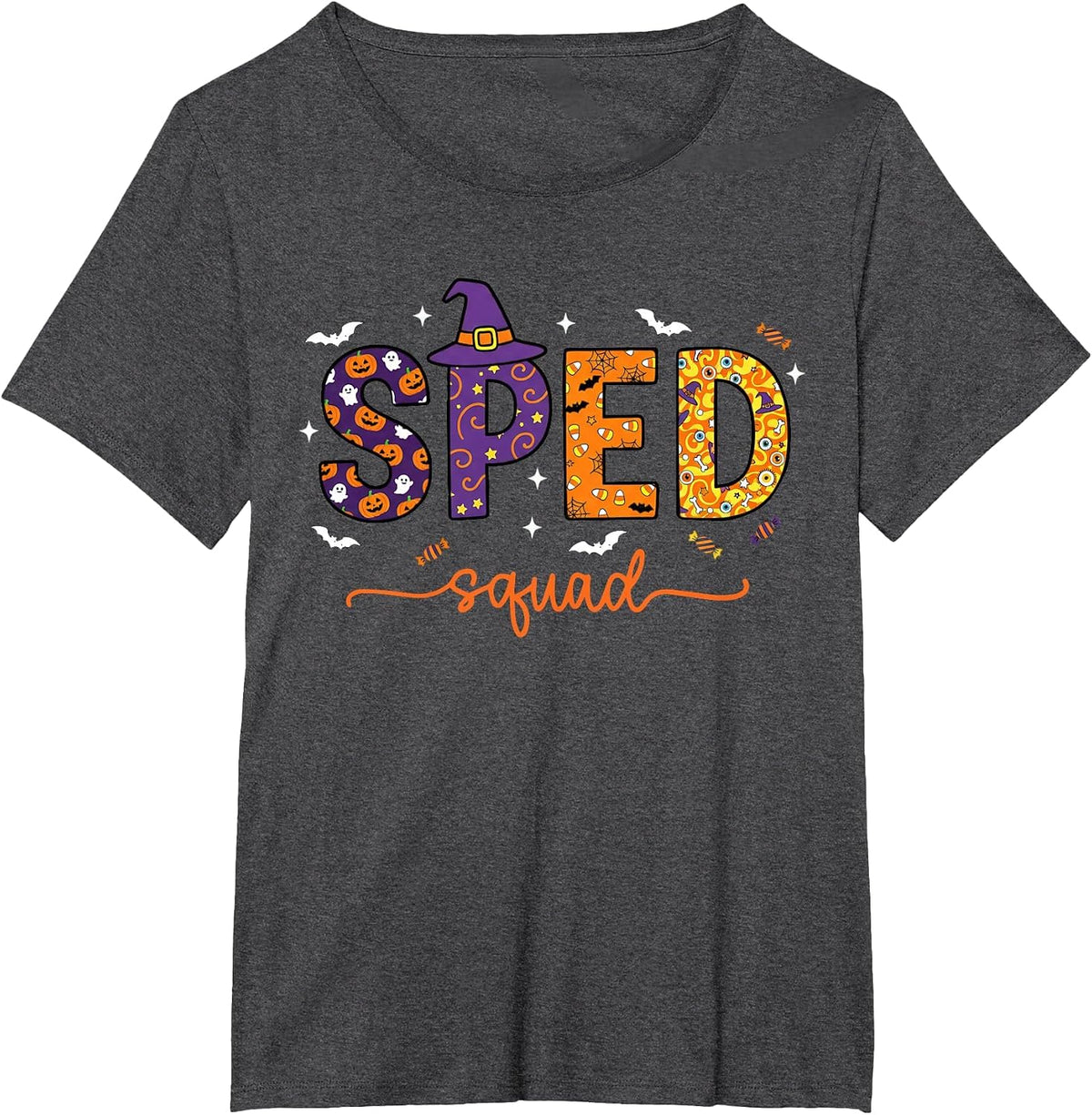 Sped Squad Team Special Education Teacher Halloween T-Shirt - Dark Heather Grey