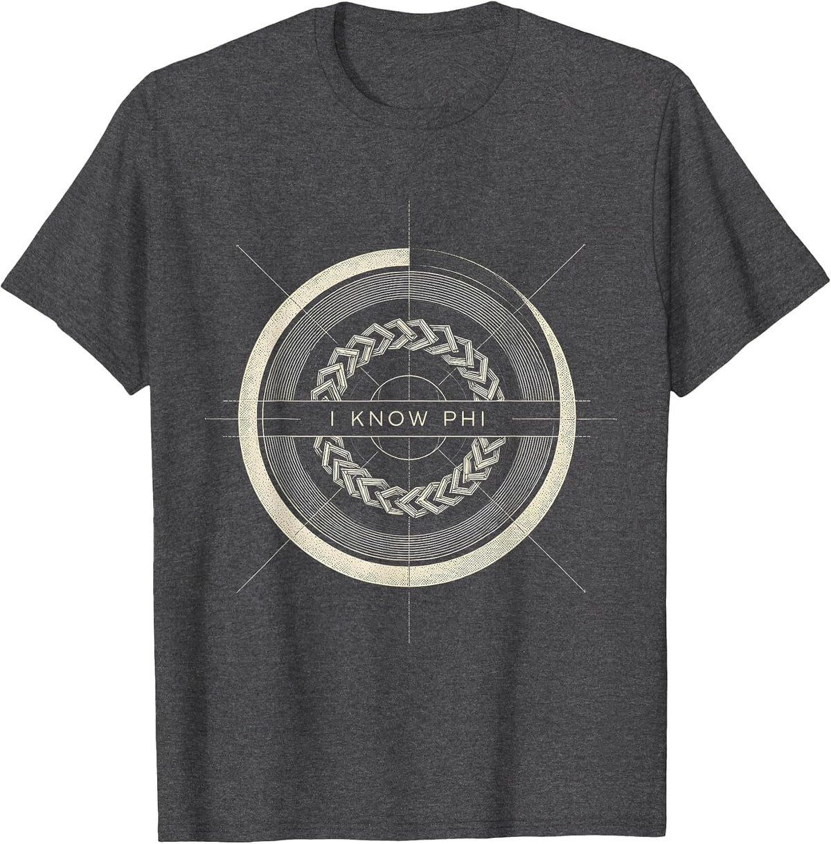 I Know Phi Monochromatic Sacred Geometry Math Enthusiast T-Shirt - Dark Heather Grey
