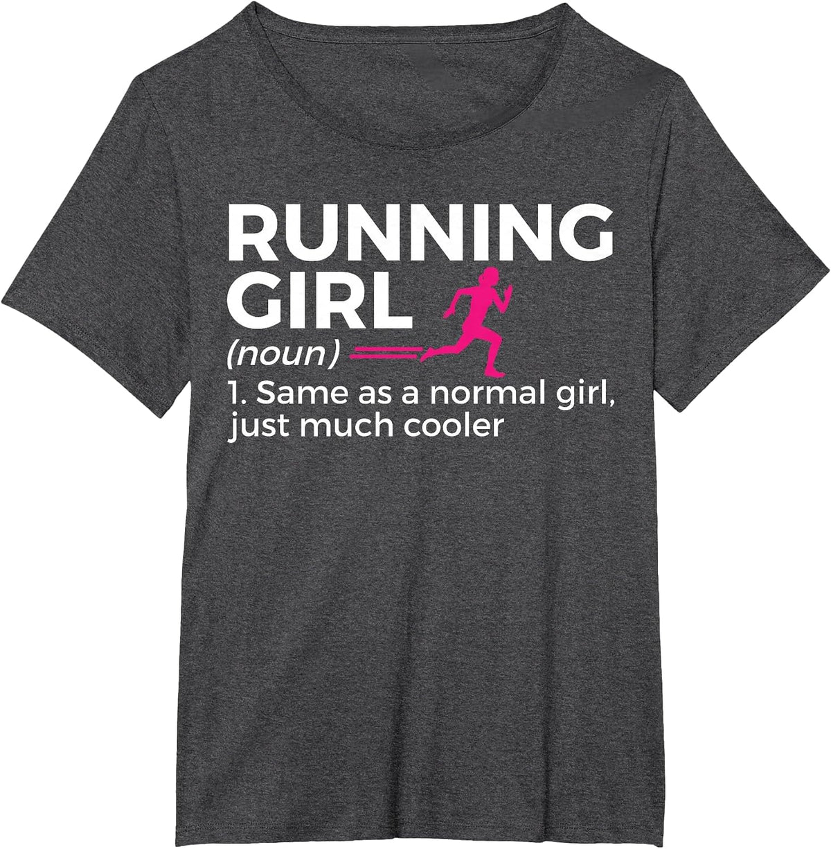 Running Girl Definition Funny Runner T-Shirt - Dark Heather Grey