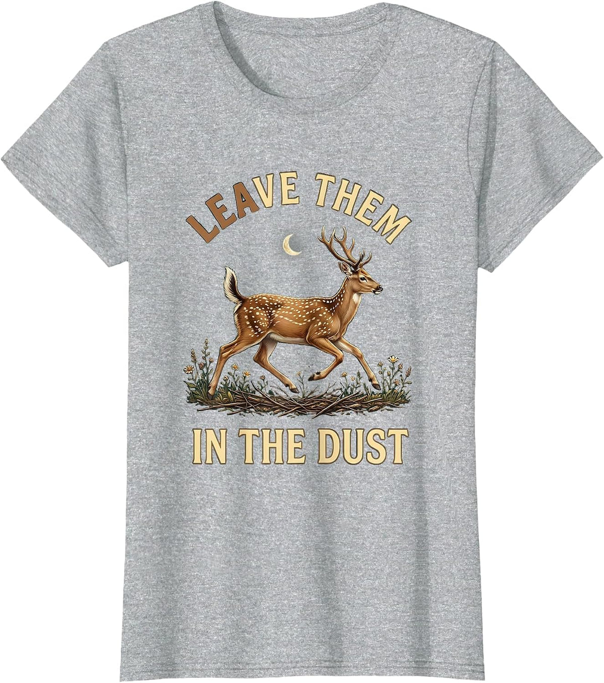 Women's Leave Them in the Dust Racing Graphic Design T-Shirt - Heather Grey