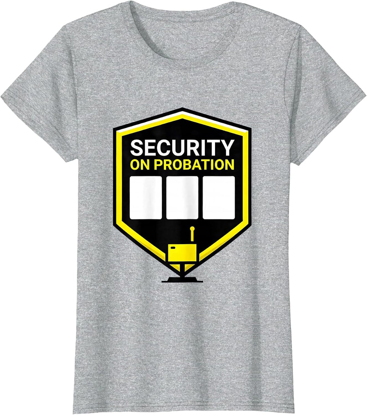 Women's SECURITY ON PROBATION Geometric Halloween Costume Roleplay T-Shirt - Heather Grey