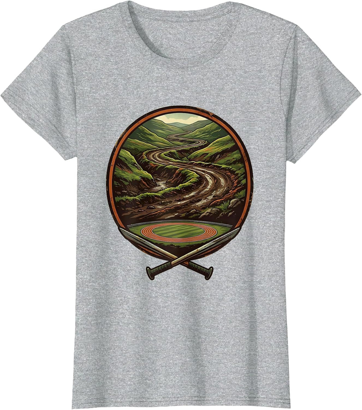 Women's Sealed Cross Country Loop Vintage Runner Team Gift T-Shirt - Heather Grey