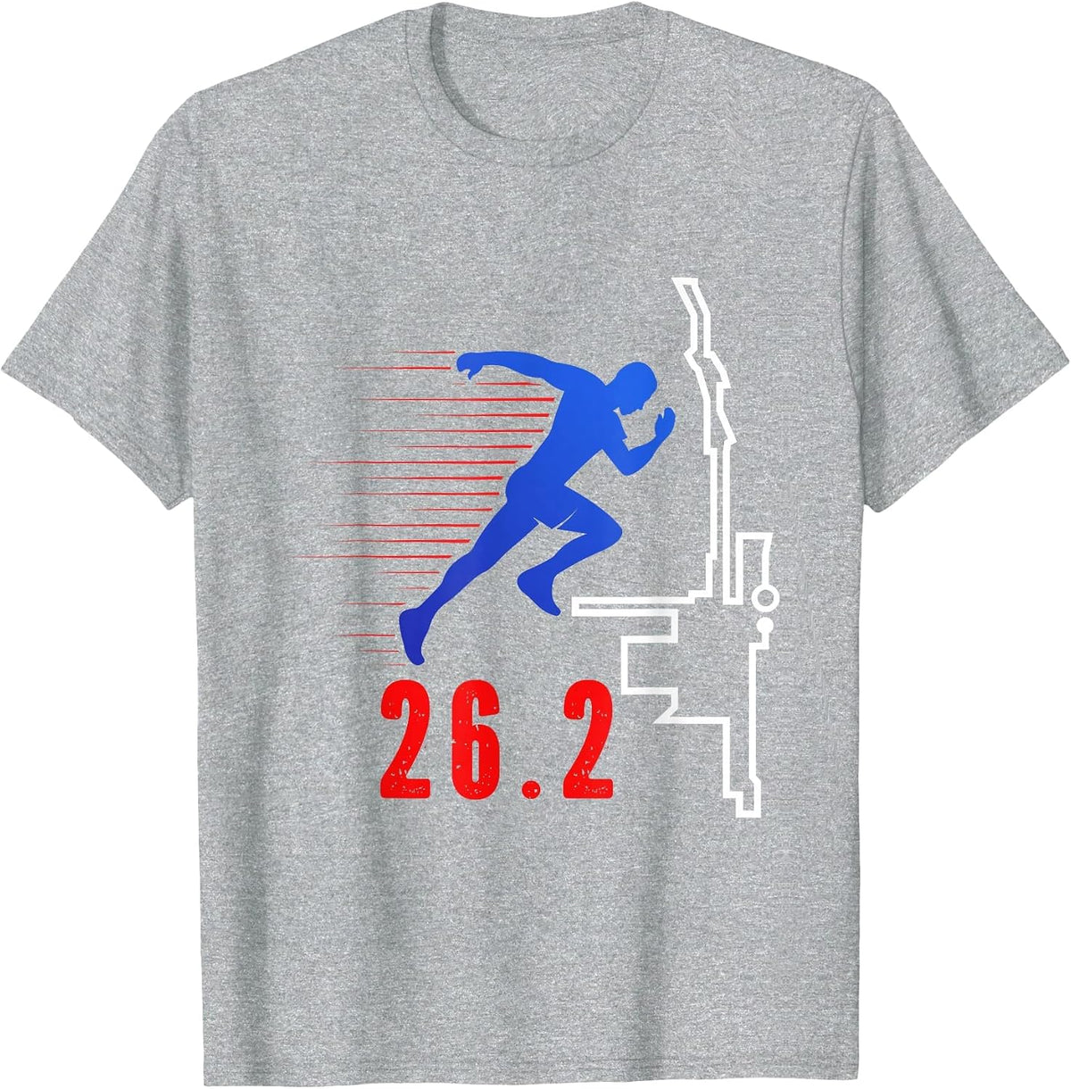 Chicago 26.2 Miles Marathon Runner 2024 T-Shirt - Heather Grey