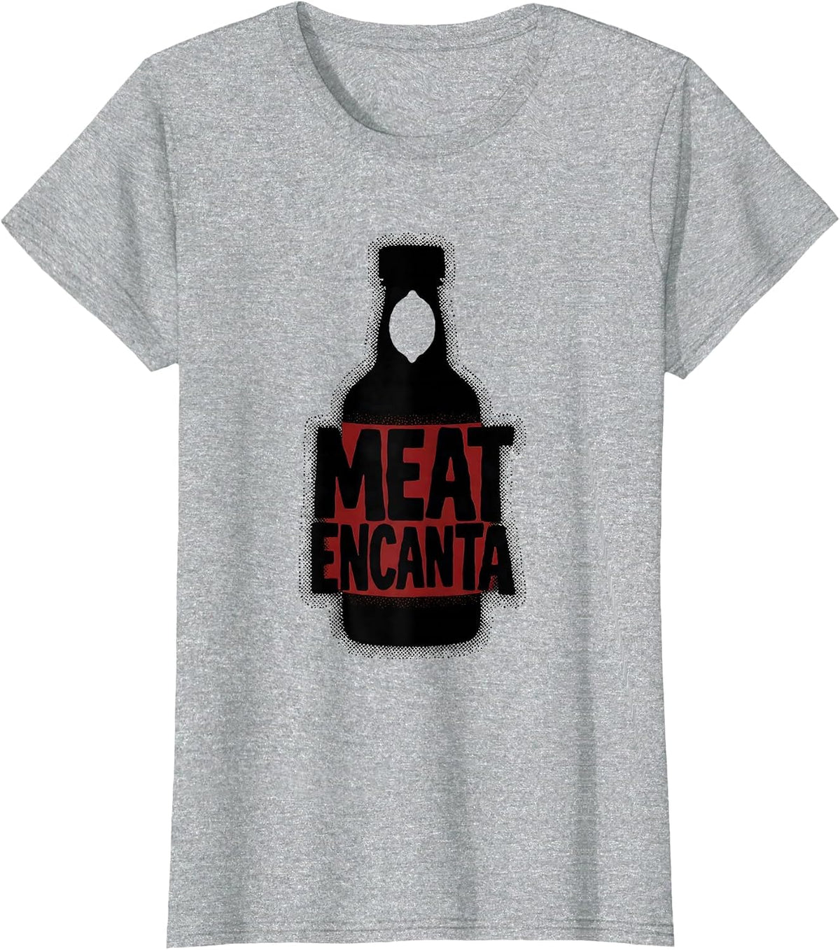 Women's Meat Encanta Blackwork Dotwork Cinco De Mayo Spanish Pun T-Shirt - Heather Grey