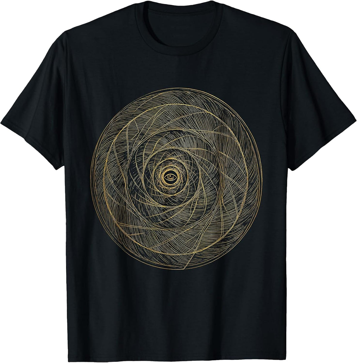 Men's Golden Spiral Sacred Geometry Math Enthusiast T-Shirt - Black