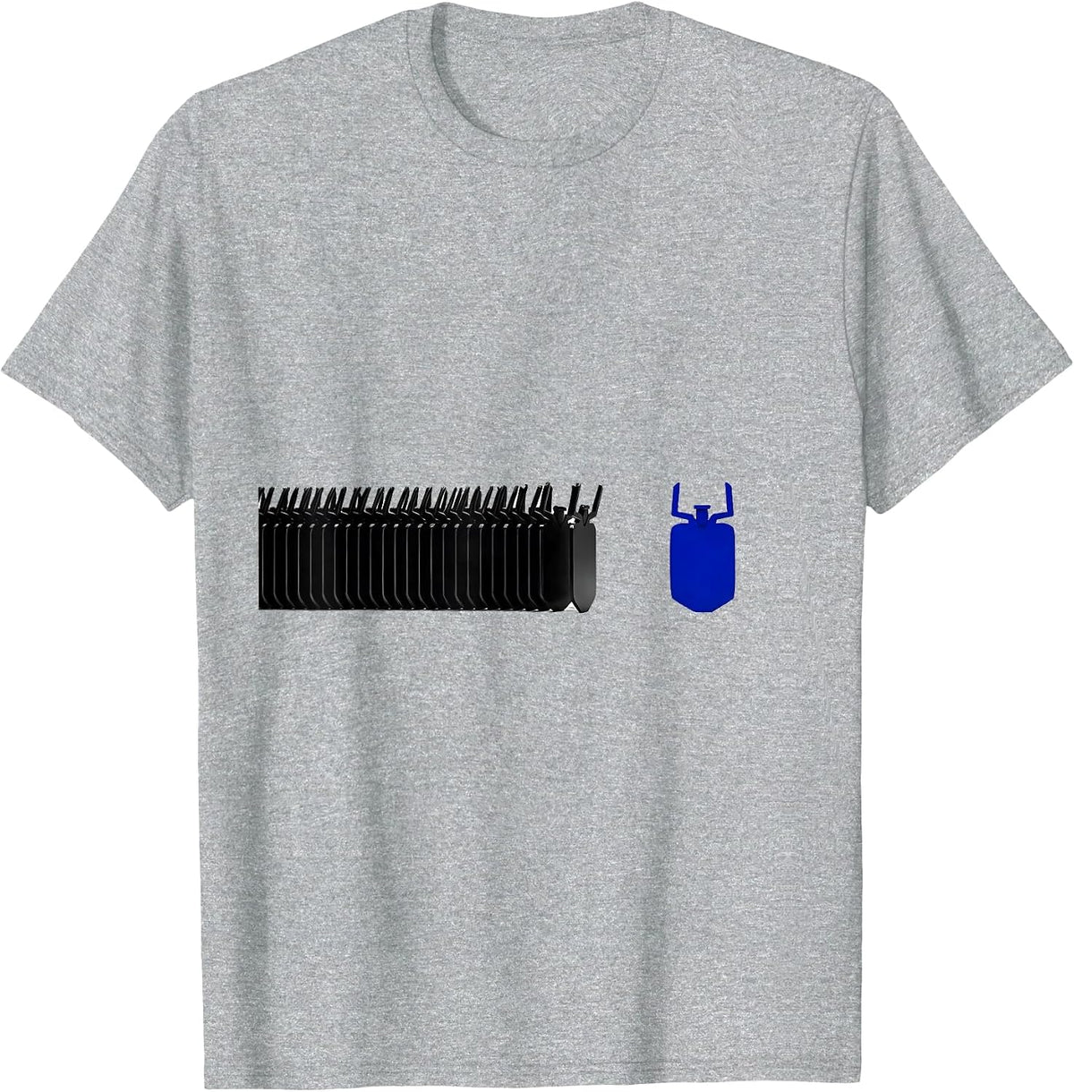 Men's Thin Blue Line Ticks Police Support Tribute T-Shirt - Heather Grey