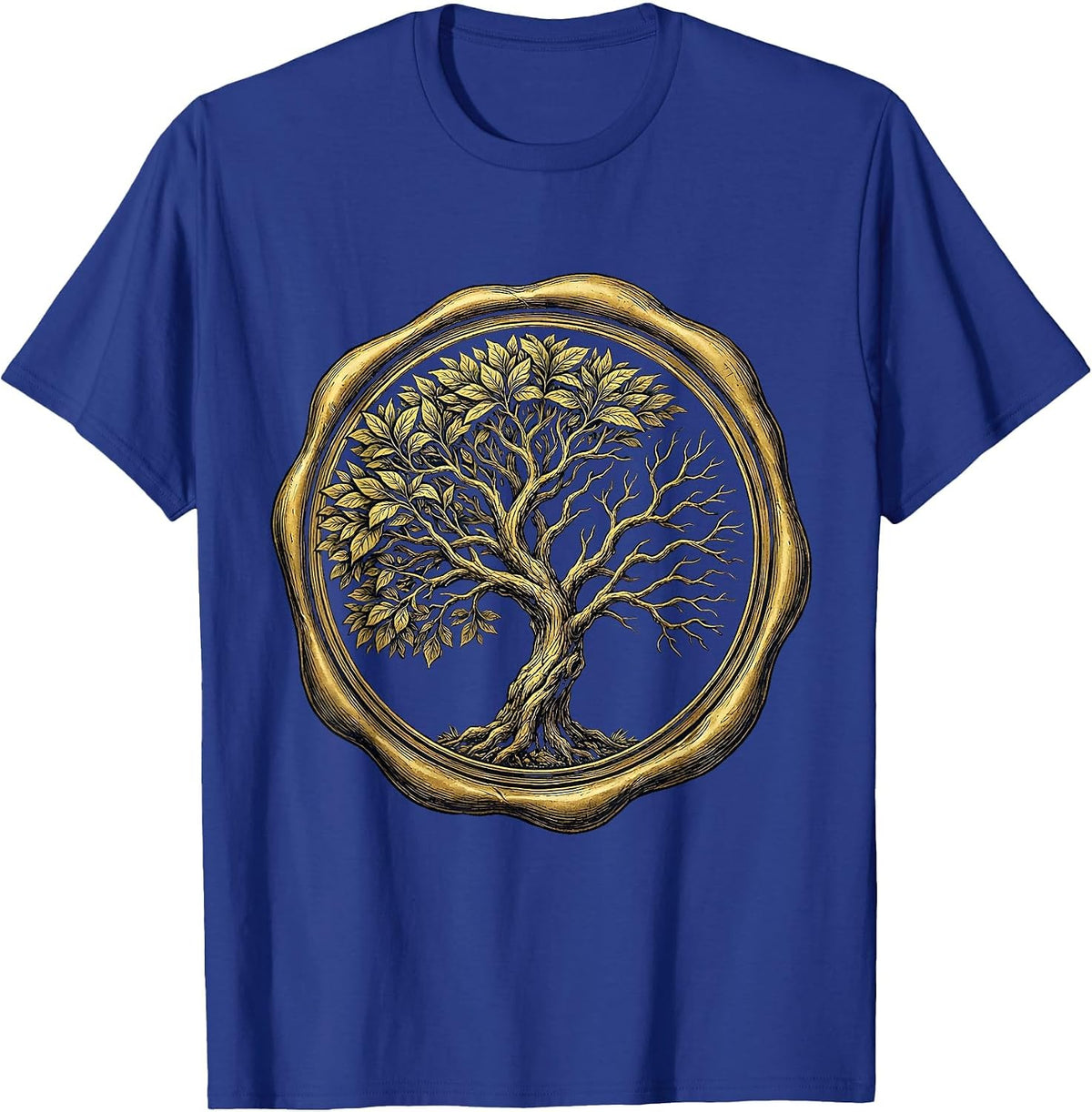 Men's Neurodiversity Asymmetrical Tree Graphic Design T-Shirt - Royal Blue