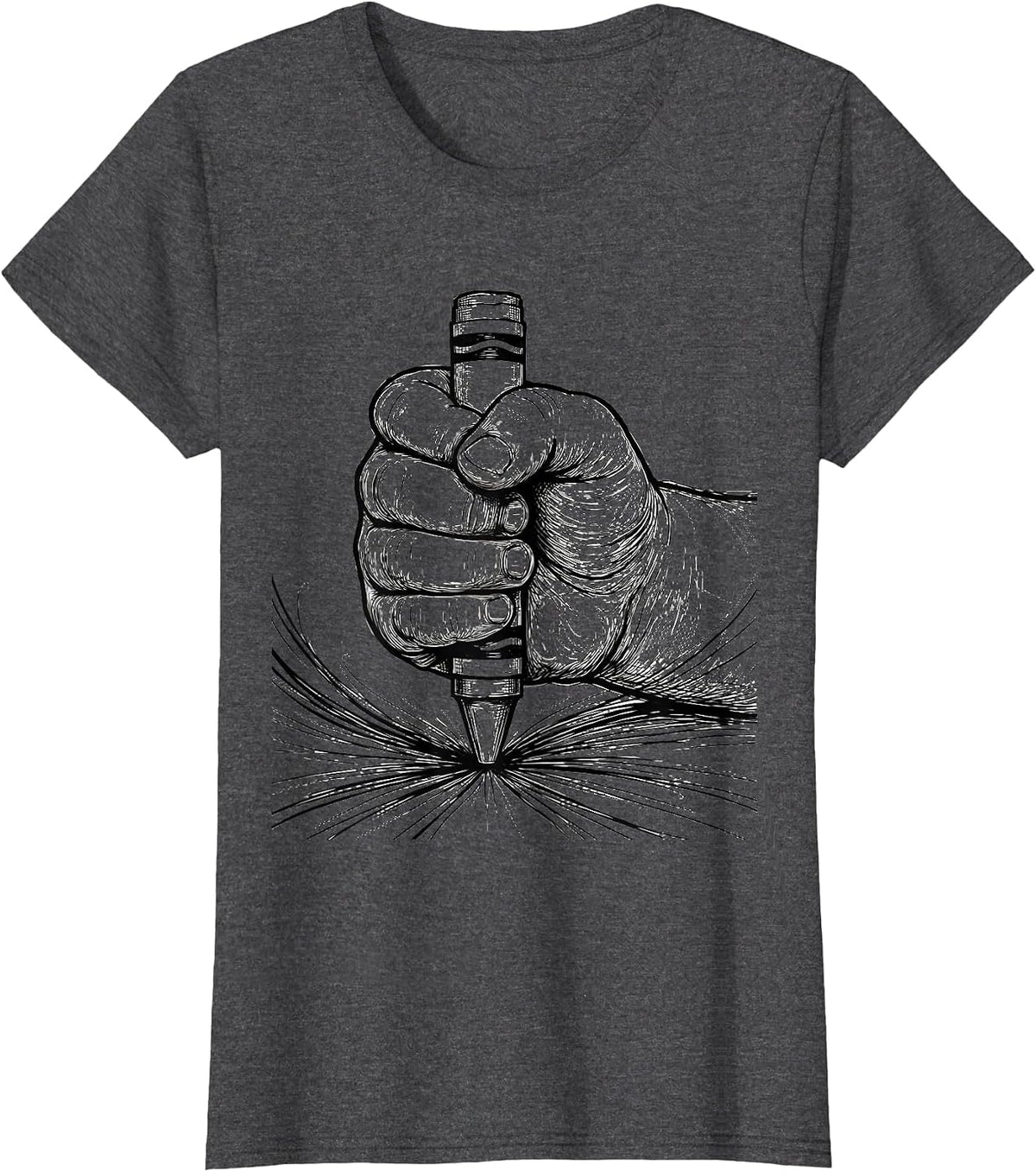Women's Occupational Therapy Child Crayon Drawing Graphic T-Shirt - Dark Heather Grey