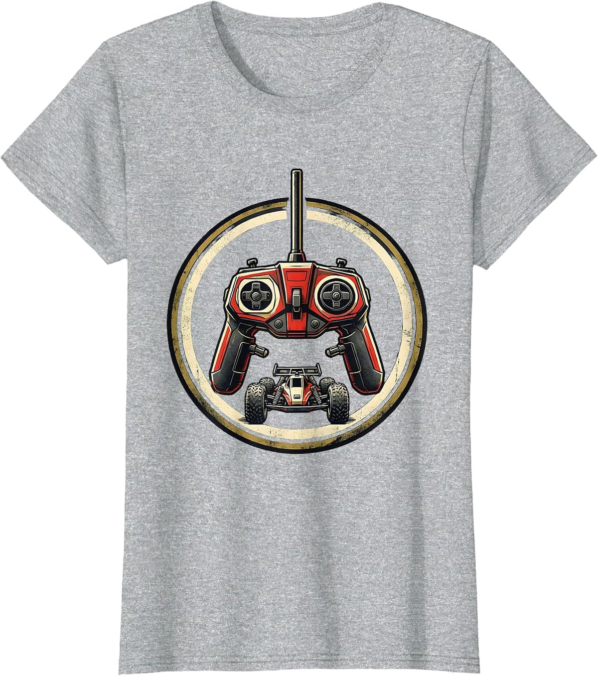 Women's RC Transmitter Racing Buggy Enthusiast Patriot T-Shirt - Heather Grey