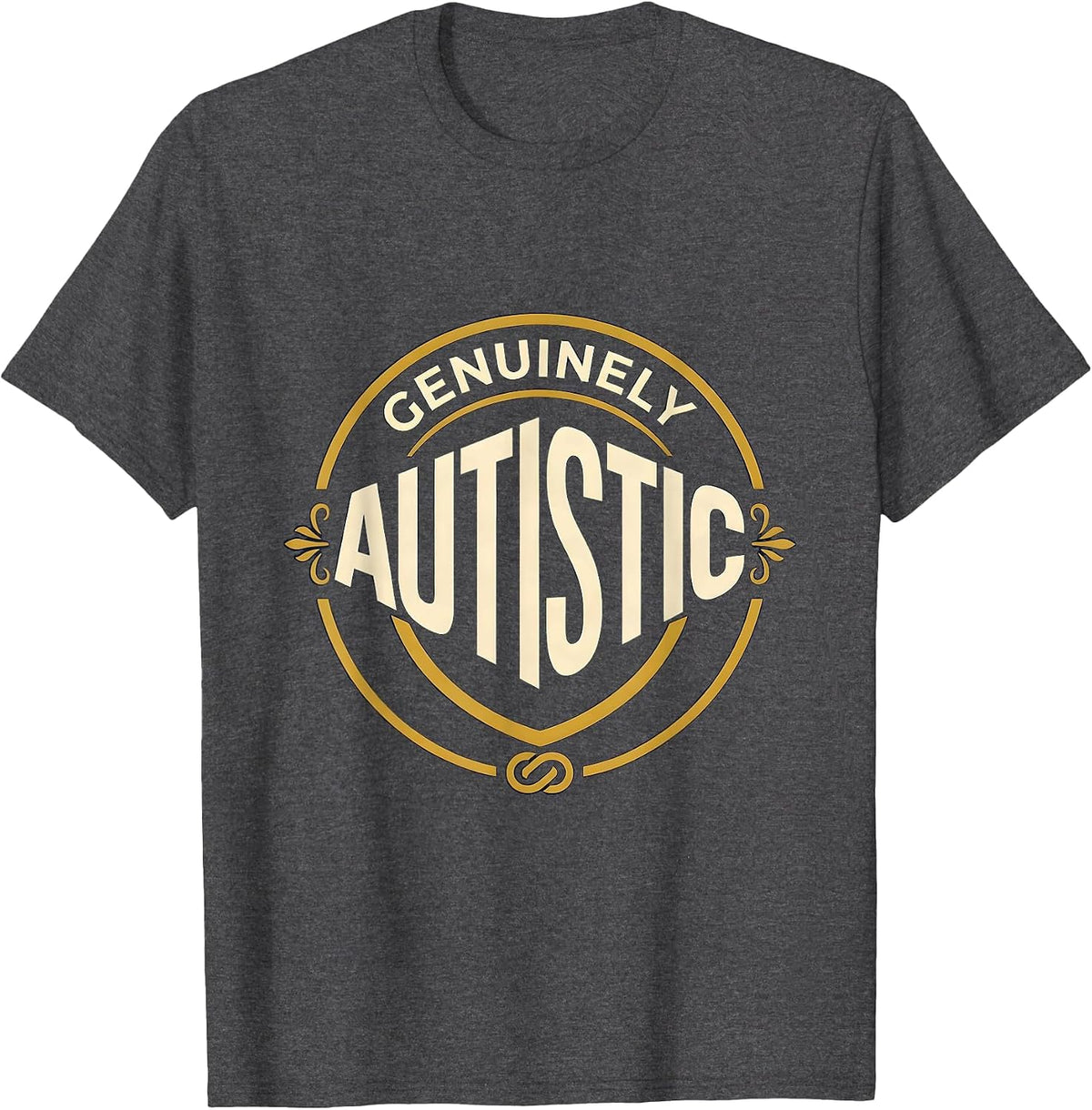 Men's Genuinely Autistic Neurodiversity Acceptance ADHD Gamer Gift T-Shirt - Dark Heather Grey