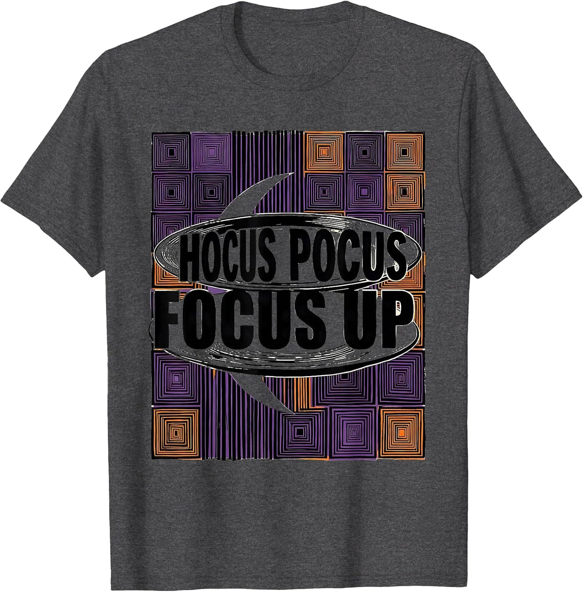 Hocus Pocus Focus Up Funny Halloween Teacher Costume T-Shirt - Dark Heather Grey
