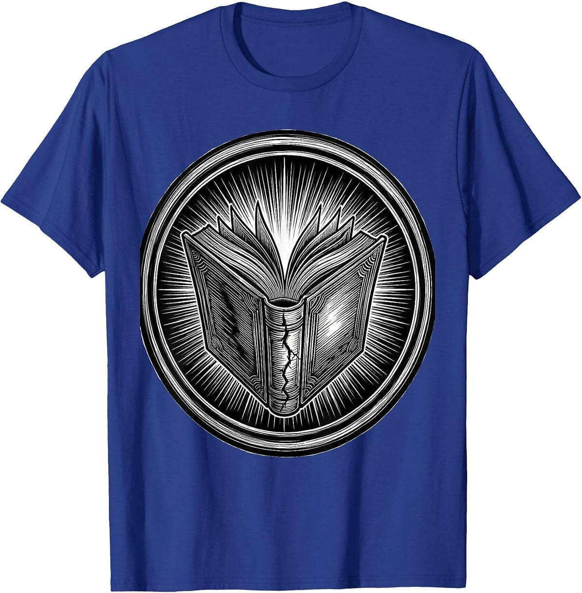 English Teacher Glowing Book Illustration T-Shirt - Royal Blue