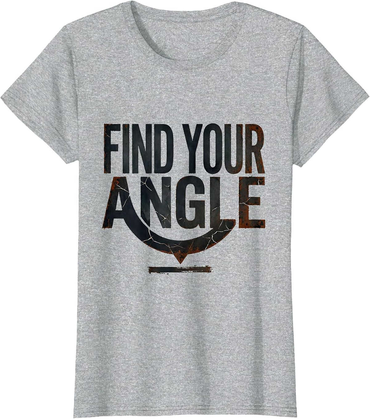 Find Your Angle Distressed Funny Math Teacher Gift T-Shirt - Heather Grey