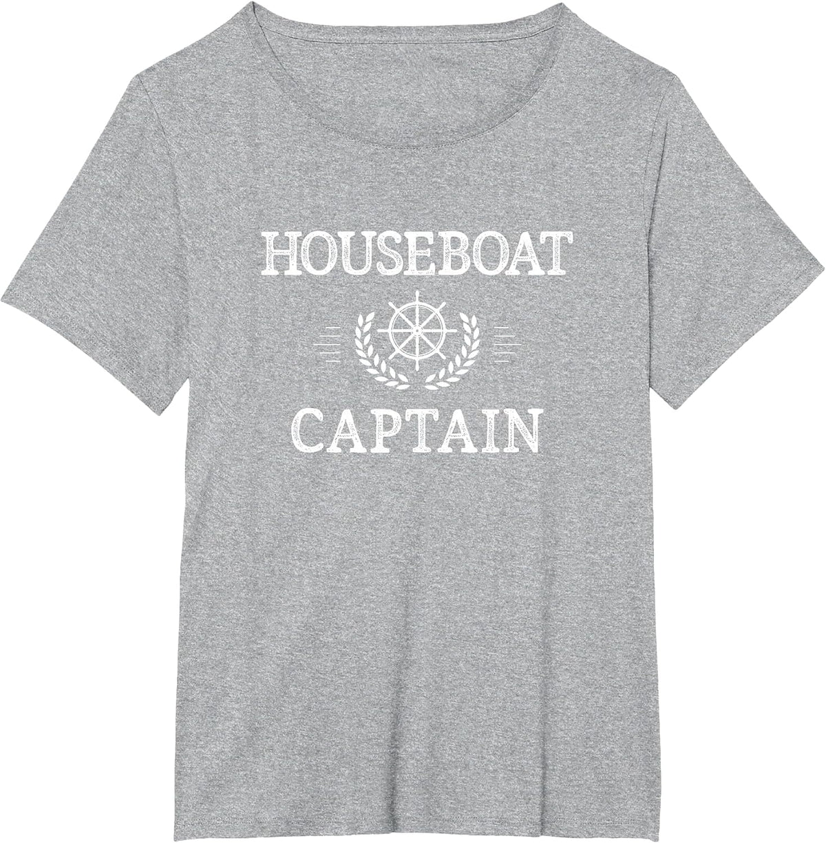 Houseboat Captain - Vintage Style - T-Shirt - Heather Grey