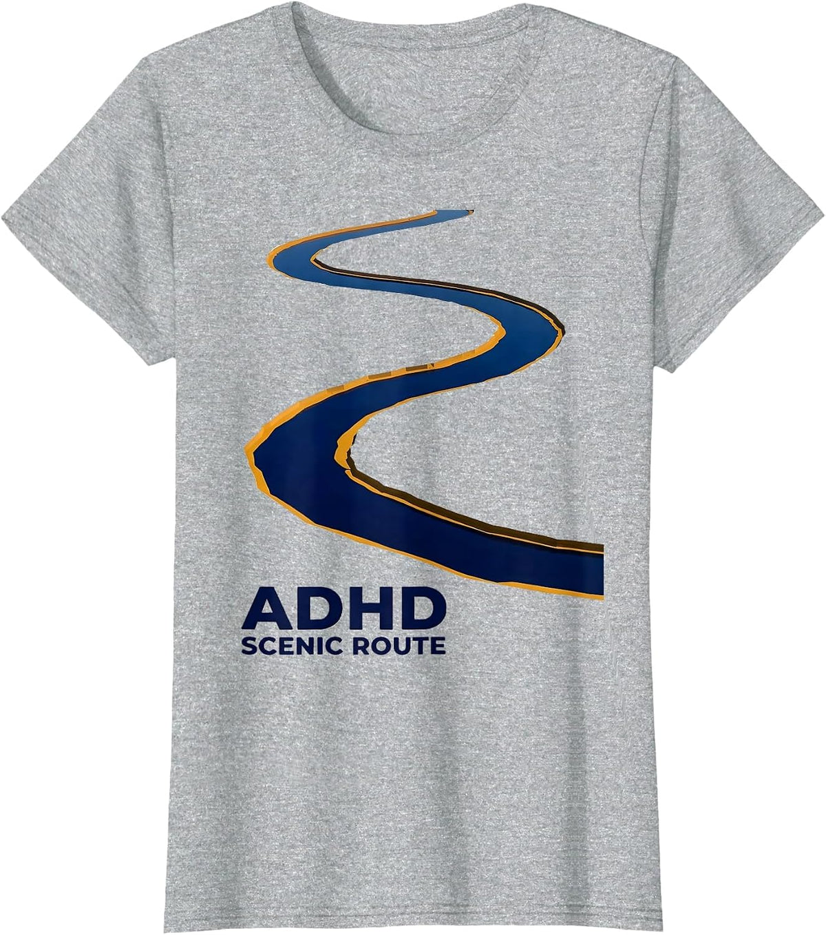 Women's ADHD Scenic Route Editorial Conceptual Neurodiversity T-Shirt - Heather Grey