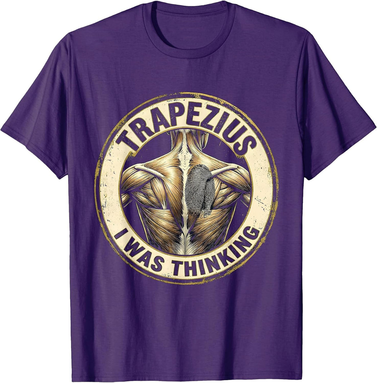 Men's Trapezius I Was Thinking Funny Massage Therapist T-Shirt - Purple
