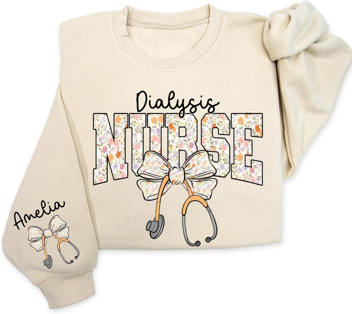 Personalized Nurse Sweatshirt, Floral Nurse Crewneck, Healthcare Worker Appreciation Gift, Gifts for Colleagues - 14.