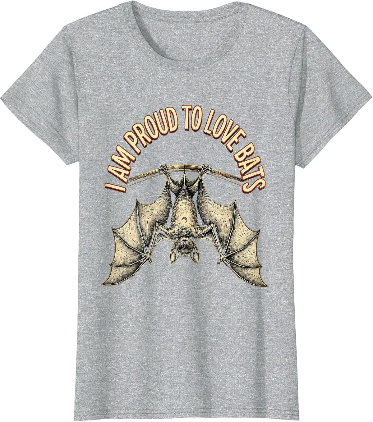 I Am Proud To Love Bats Bat Lover Wildlife Conservation Bat T-Shirt - Heather Grey