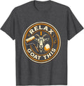 Men's Relax I Goat This Retro Funny Animal Pun Humor Memes T-Shirt - Dark Heather Grey