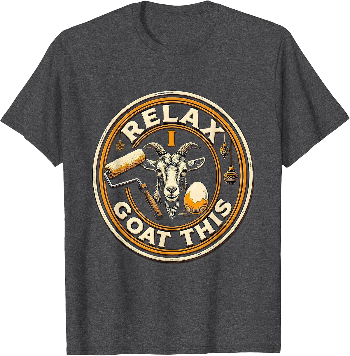 Men's Relax I Goat This Retro Funny Animal Pun Humor Memes T-Shirt - Dark Heather Grey