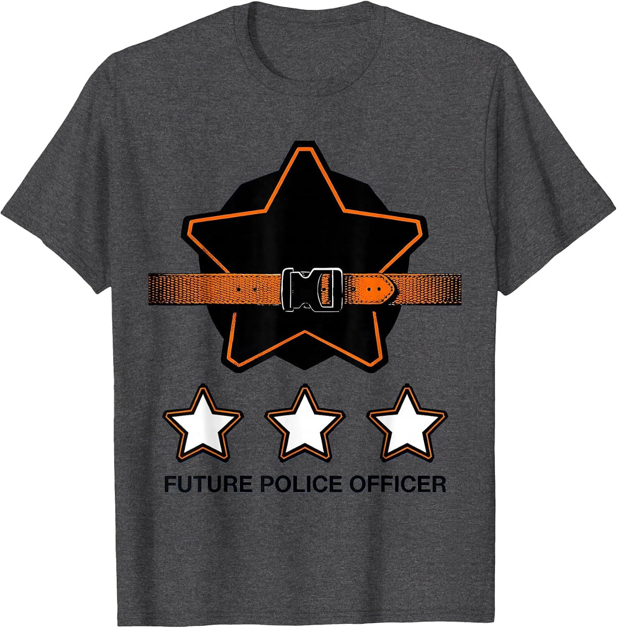 Future Police Officer Brutalist Graphic Halloween Costume T-Shirt - Dark Heather Grey