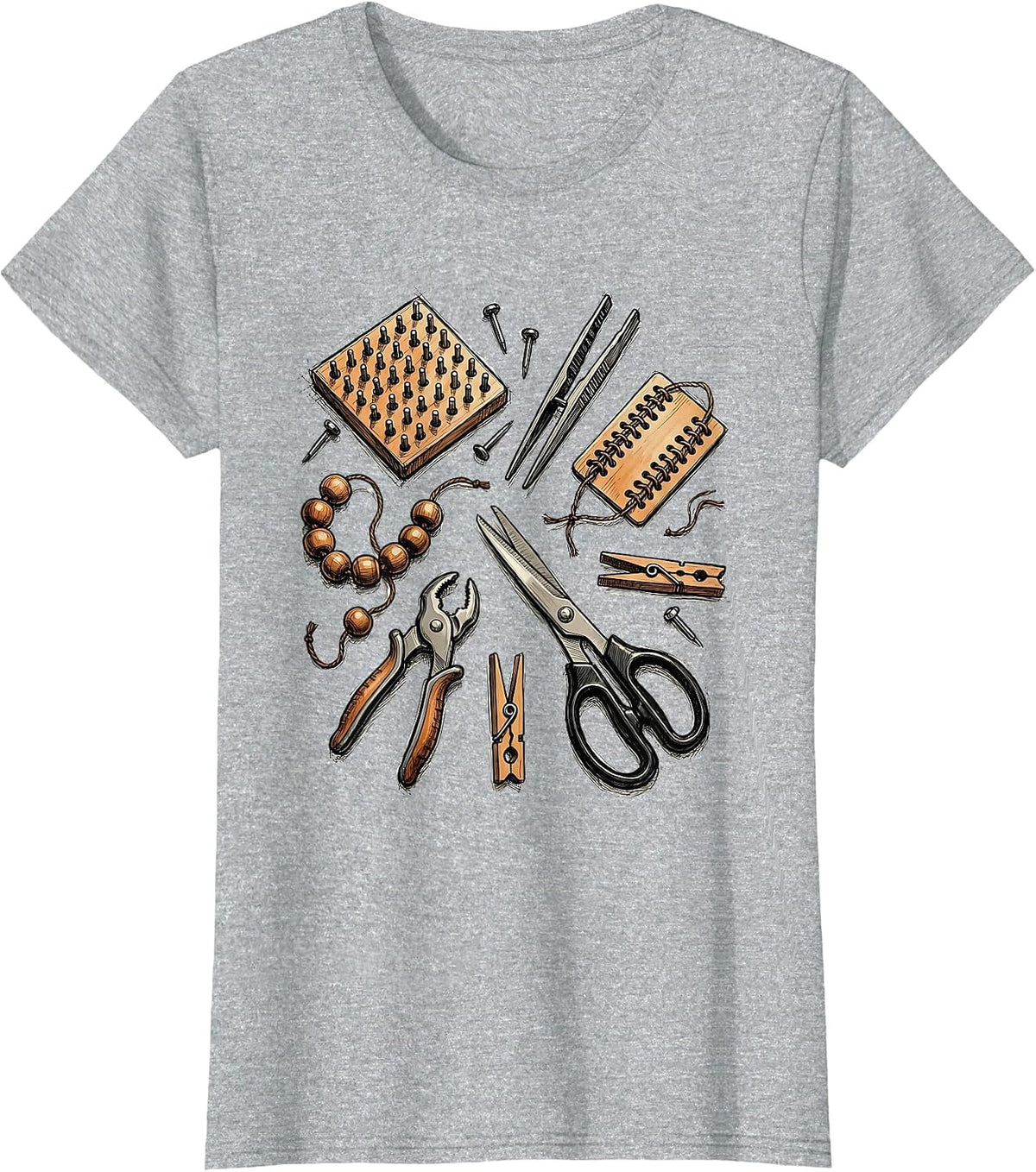 Women's Occupational Therapy Fine Motor Tools Flat Lay T-Shirt - Heather Grey
