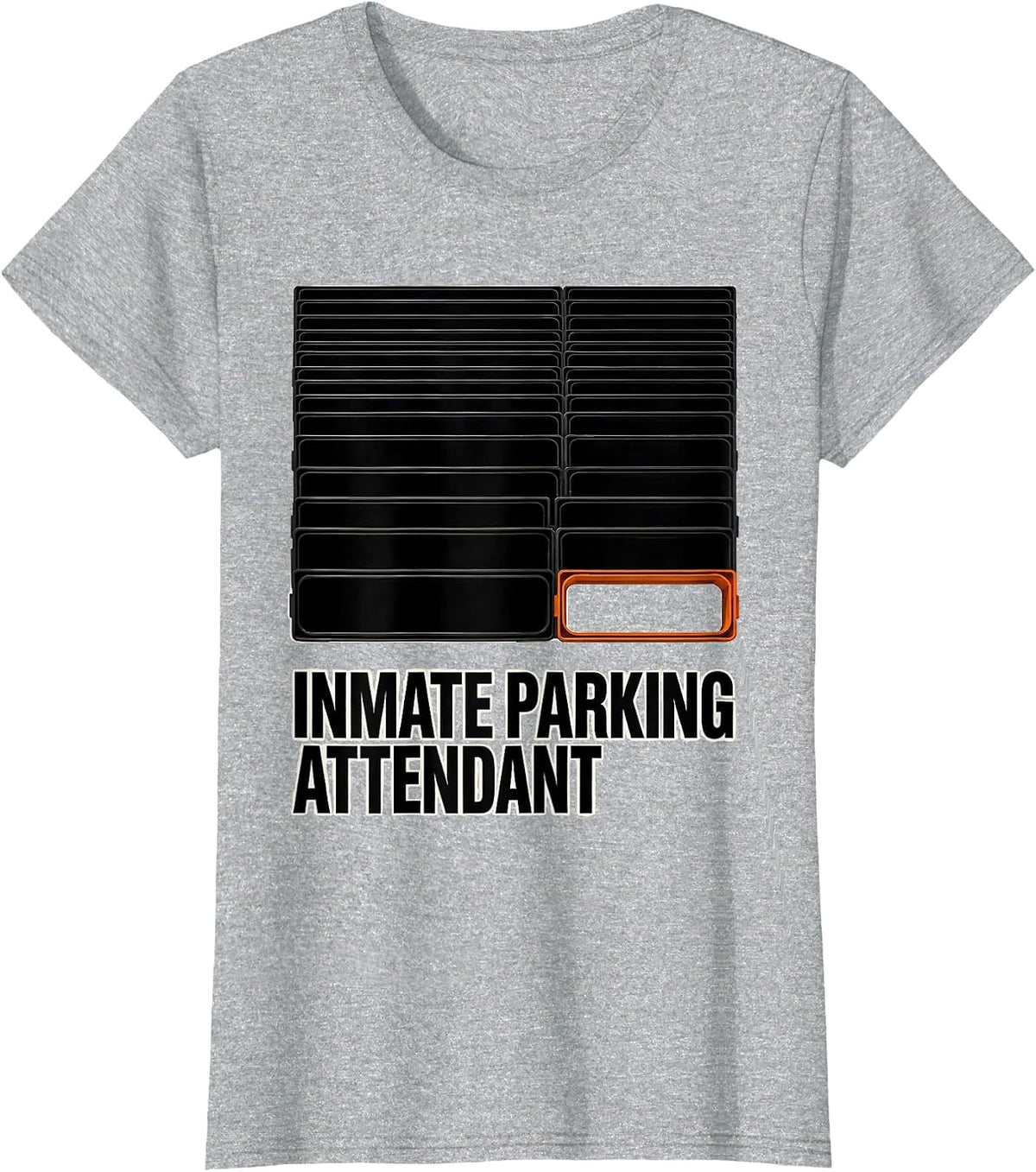 Inmate Parking Attendant Brutalist Graphic Correctional T-Shirt - Heather Grey