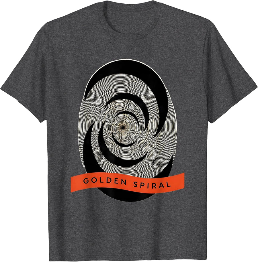 Men's Golden Spiral Op Art Moire Math Enthusiast Sacred Geometry T-Shirt - Dark Heather Grey