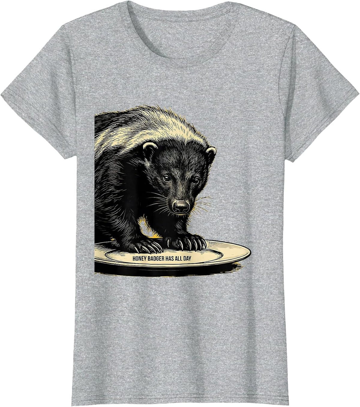 Honey Badger Has All Day Funny Honey Badger Meme Animal T-Shirt - Heather Grey
