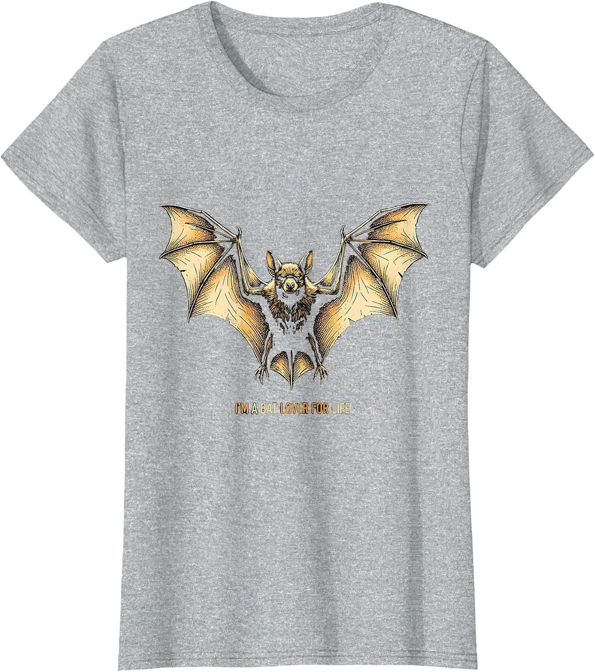 Women's I'm A Bat Lover For Life Funny Bat Wildlife Conservation T-Shirt - Heather Grey