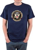 Stars and Stripes Presidential Seal Embroidered T-Shirt (Navy) M - As Pictured