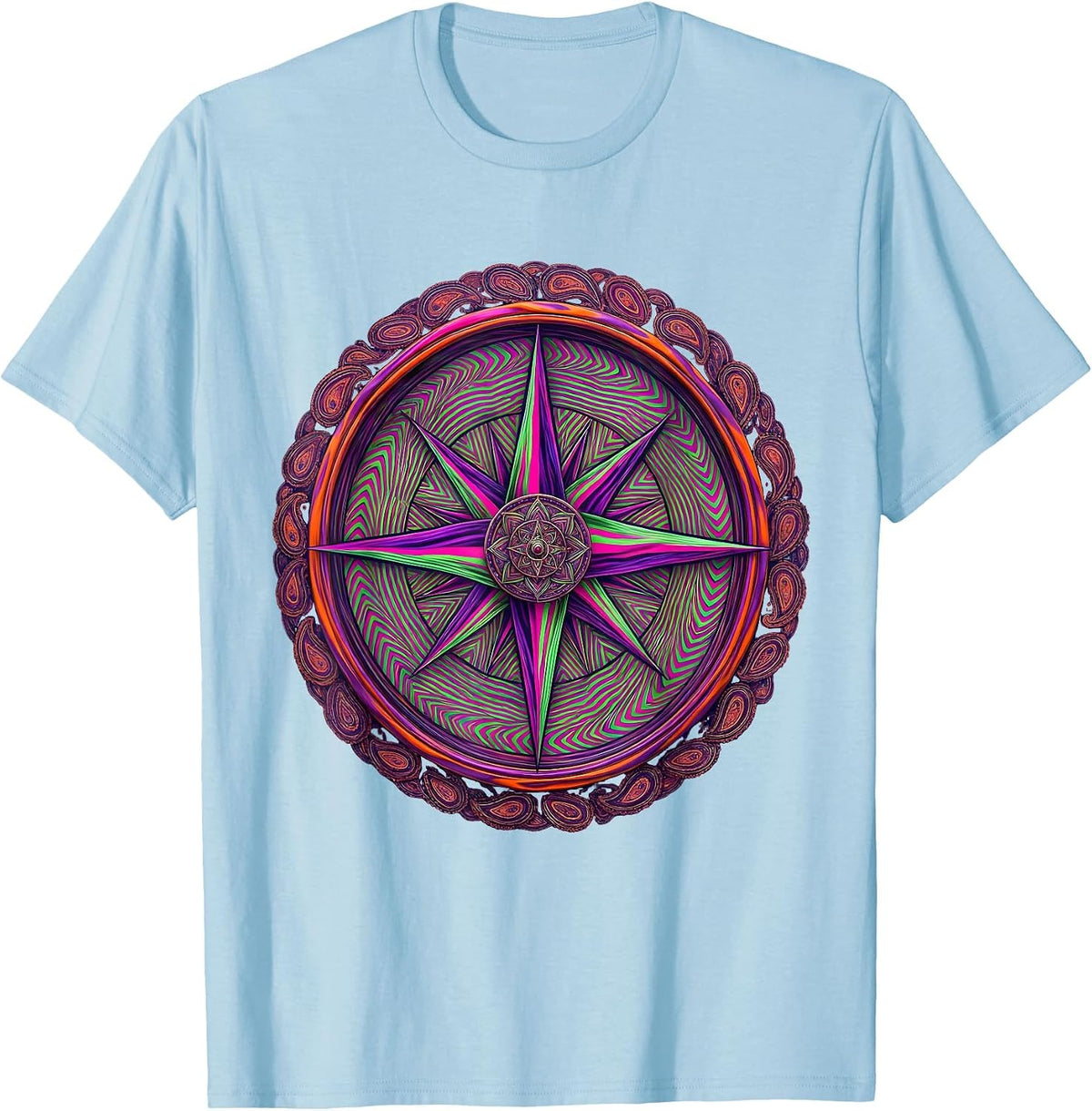 Men's Neurodiversity Spinning Compass Illustration T-Shirt - Baby Blue