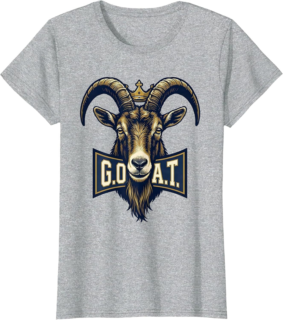 Women's G.O.A.T. Cool Goat with Sunglasses Sports Humor Novelty T-Shirt - Heather Grey