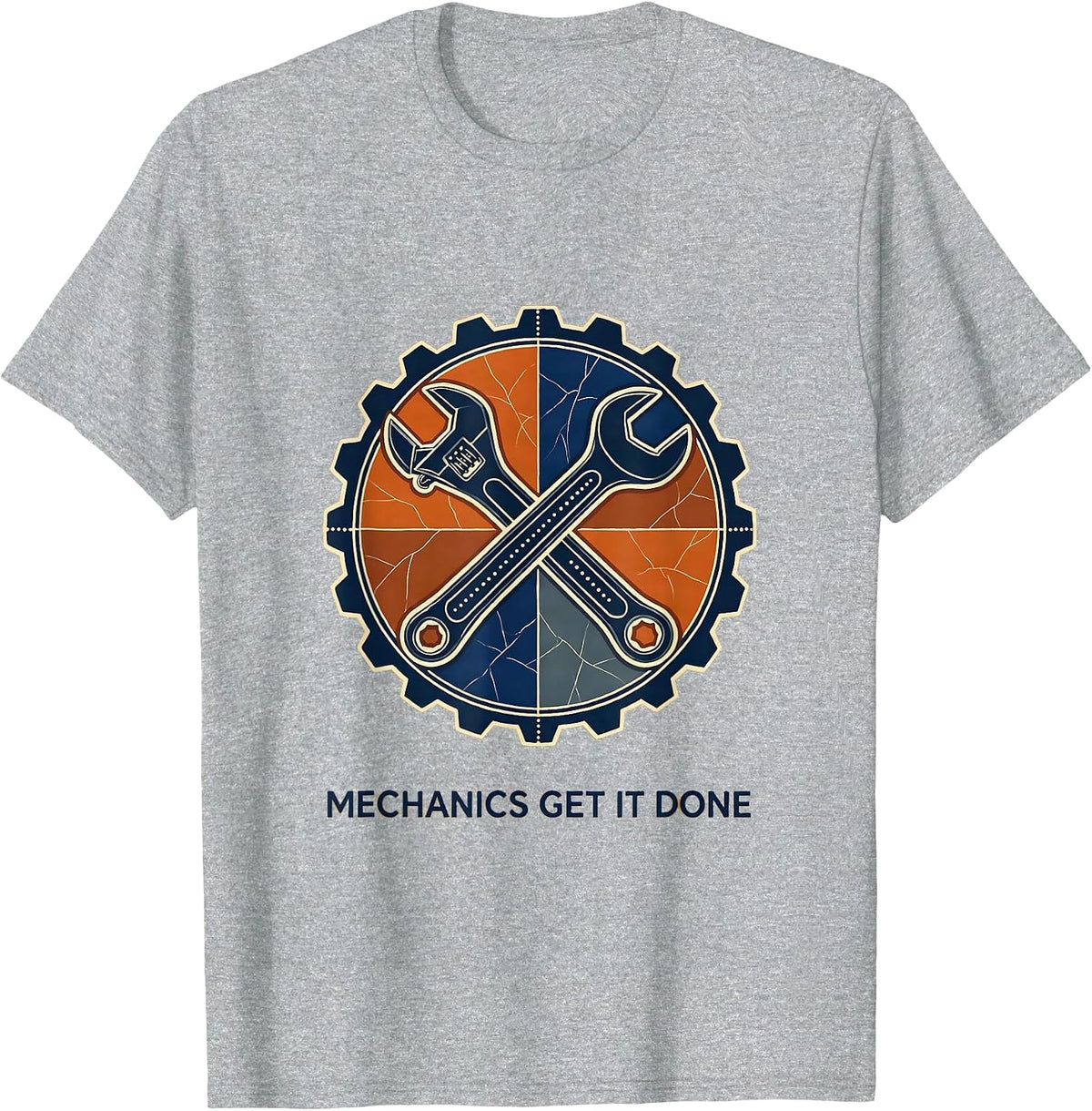 Men's Mechanics Get It Done Bold Mechanic Design T-Shirt - Heather Grey