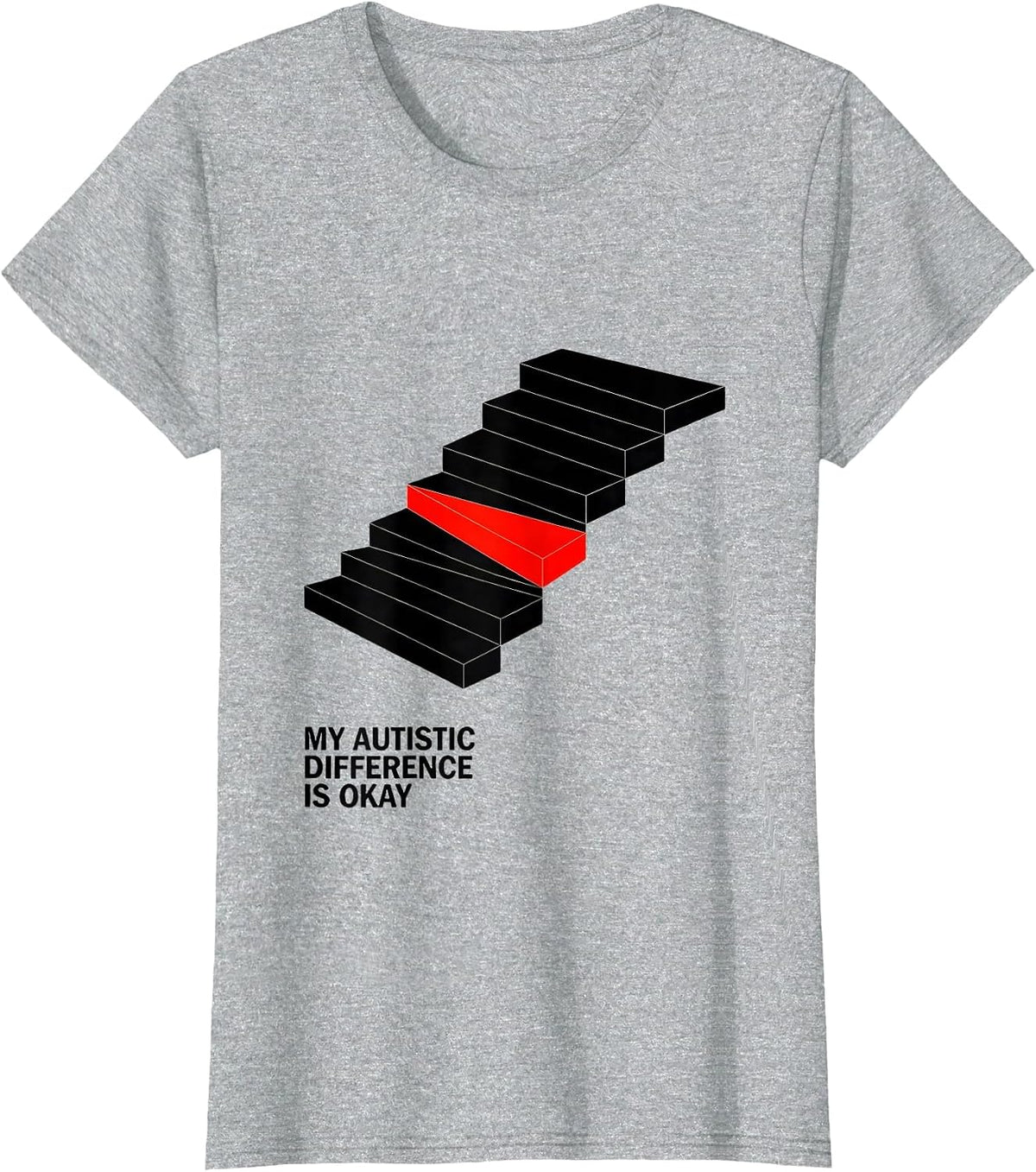 My Autistic Difference Is Okay Funny Neurodiversity T-Shirt - Heather Grey